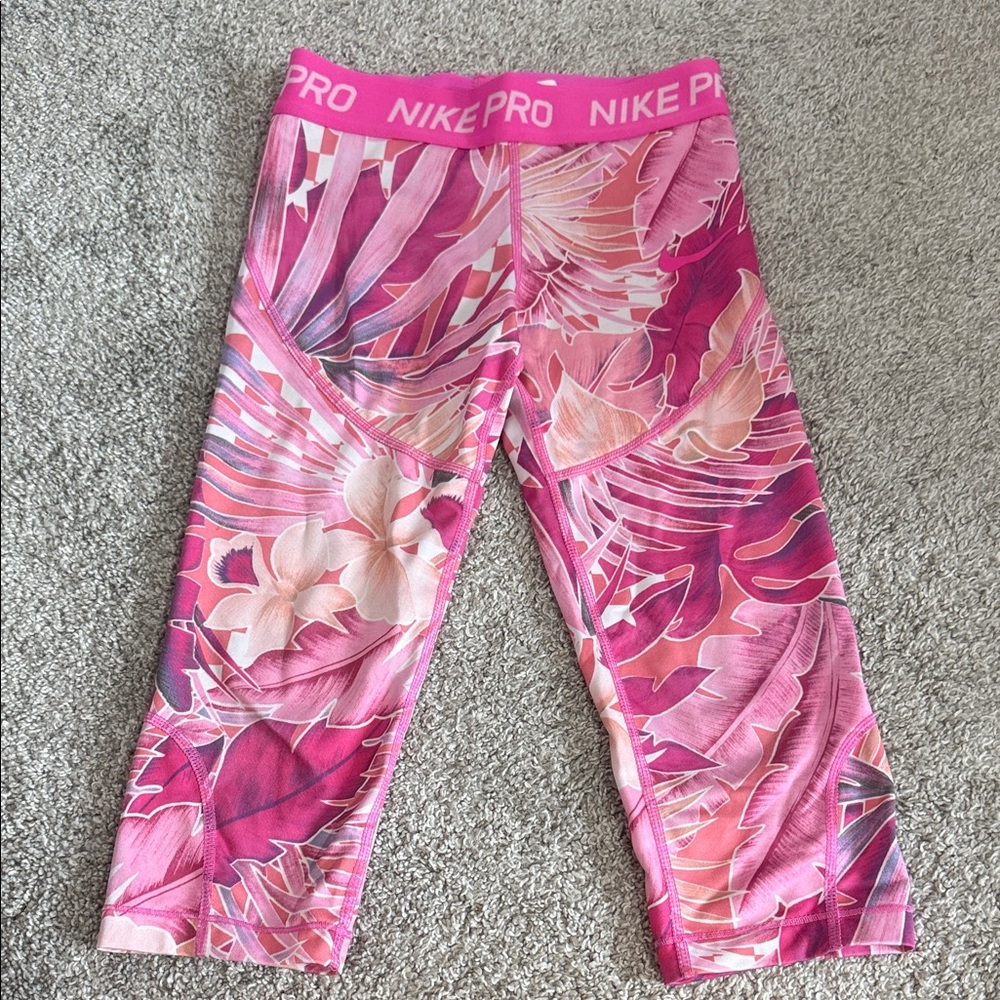 Nike Kids Tropical Pink Leggings size XS